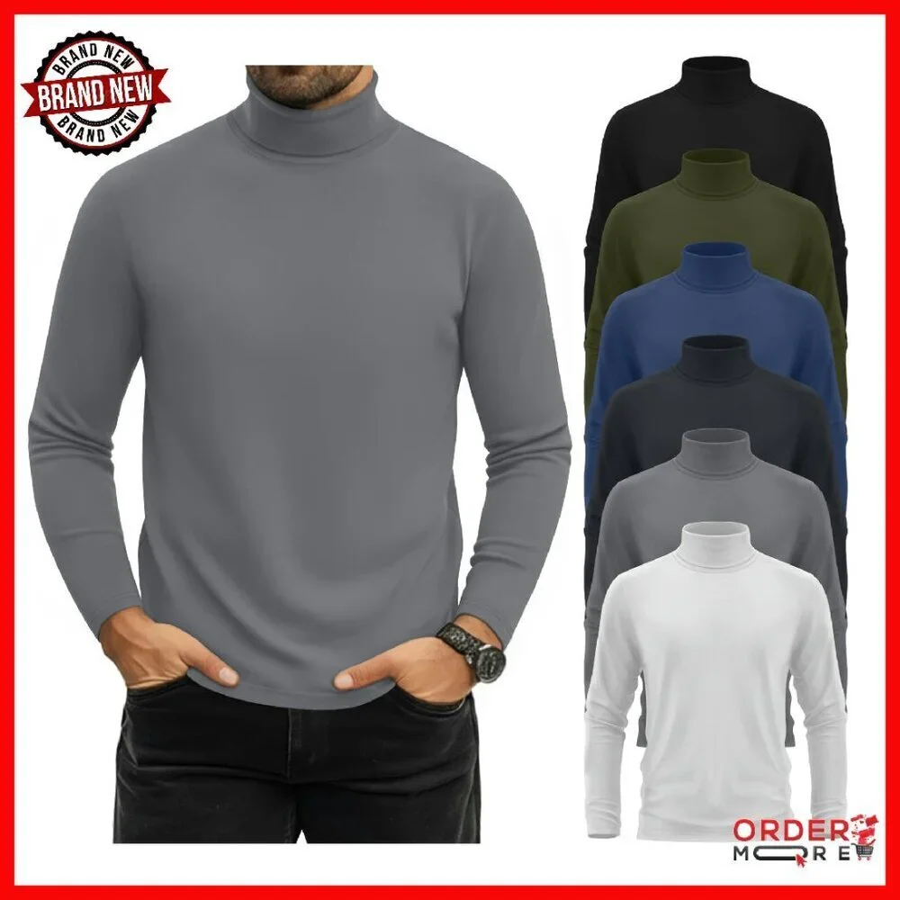 Big & Tall Turtleneck Shirts 6-Pack Long Sleeve Loose Fit Multipack